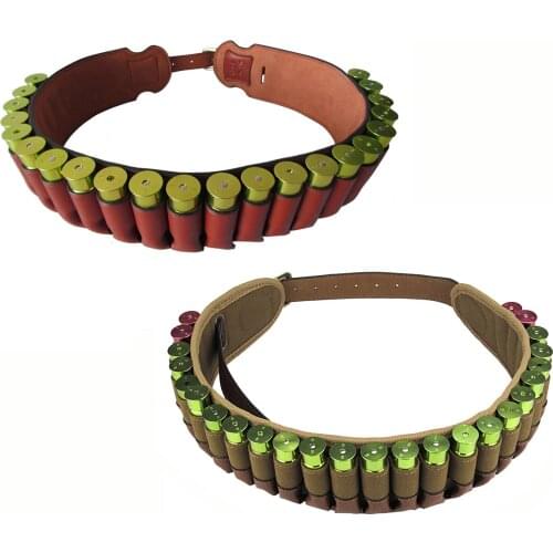 Tourbon Hunting Shotgun 12 Gauge Ammo Cartridges Belt Leather Bandolier Gun Accessories