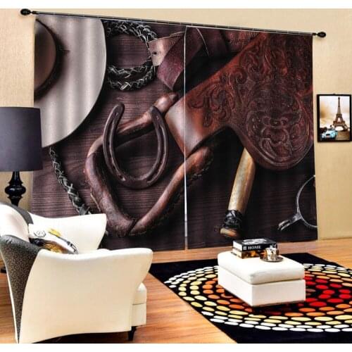 High quality custom 3d curtain fabric Window Blackout Luxury 3D Curtains set For Bed room Living room Office Hotel Home