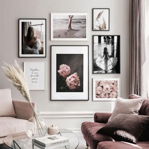 Feminine Motifs Nordic Poster Flowers Canvas Painting Quote Wall Art Pictures For Living Room Modern Home Decorative Prints