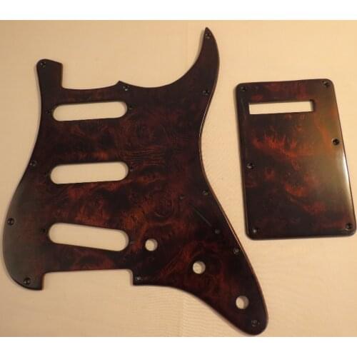1SET SSS Pickguard & Backplate & Screws birds eye wood for FD ST Style Guitar