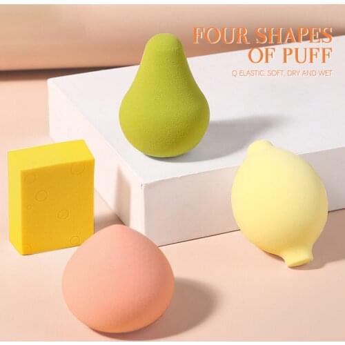 1 Pcs Bag Mini Makeup Egg Makeup Puff Cute Fruit Shape Cosmetic Puff Wet And Dry Soft And Convenient Makeup Tool