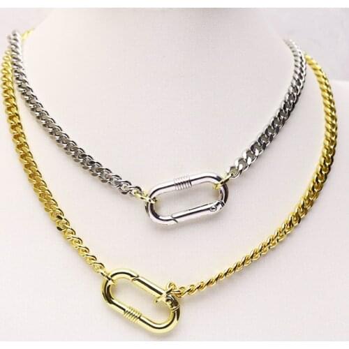 10 Strand Round clap pendant necklace women Punk chain jewelry accessories Punk jewelry chain handmade Jewelry Necklace 9801