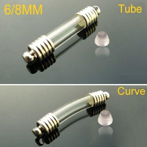 10PCS Glass Tube Bubble Vial Pendant Bracelet Name on Rice DIY Bracelets Wishing Glass Bottle Jewelry Finding