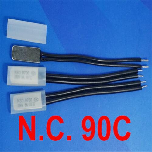 100 pcs/lot) 90C KSD9700 Normally Close Thermostat, Temperature Switch, NC 90 Celsius, Bimetal Disc