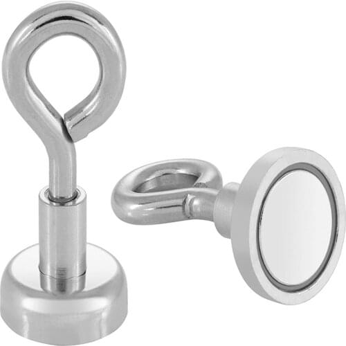 20 Stuks Oog Magneten Klein Houdkracht 8 kg, Diameter 16 mm Mini Magneetogen Neodymium (Mini Haak)