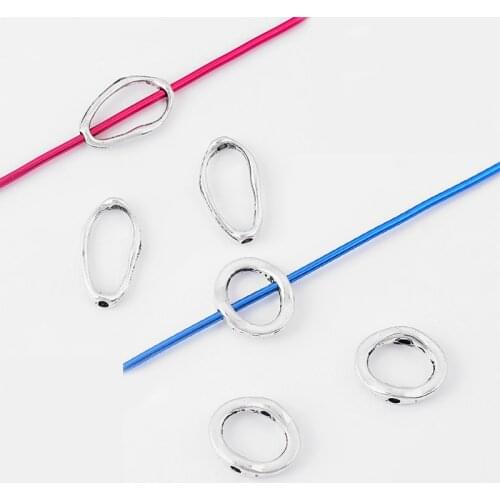 20pcs Alloy Irregular Round Fit DIY Jewelry 1mm 2mm Round Leather Jewelry Findings Making