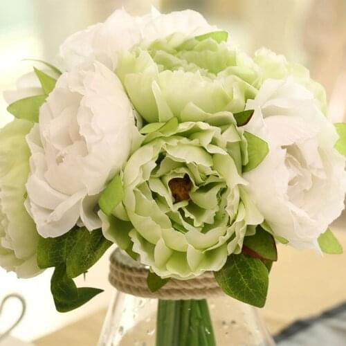 3 pcs/lots 1 Bouquet 10 Heads bride bouquet wedding flowers peony rsoe silk flower artificial flower for home decoration