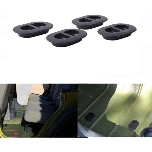 4 pcs Oval Floor Pan Drain Plug For 2014-2018 Jeep Wrangler JK & JL Floor Pan Plug Floor Drain Plug Black