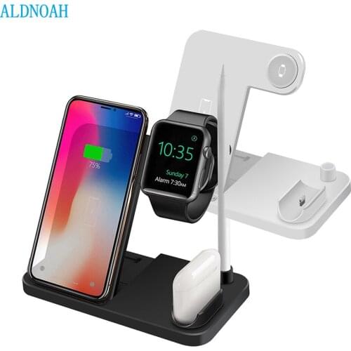 4 in 1 Wireless Charger Station Qi Fast Charging Stand for iPhone 12 11 X XS XR XS Max X 8 For Apple Watch 6 5 4 3 2 Airpods Pro