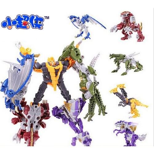 5 stlyes/lot 5 in 1 Dinosaur Transformation Toys Plastic Robot Action Figure dinosaur Toy Model Gifts For Boy&Kids
