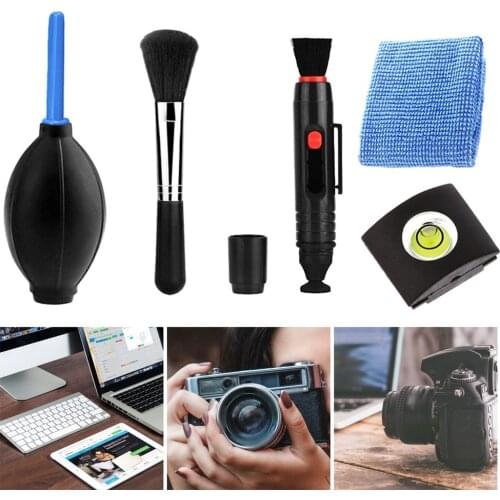 5-In-1 Camera Cleaning kit Dust Removal Brush Blower Wipes Cleaning Cloth Kit for Canon Nikon and Sony Camera Recorders