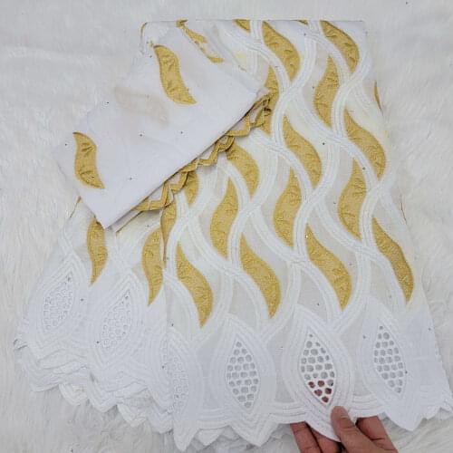 7yards Dubai Fabric African 100%Cotton Lace Fabric 2021 High Quality Lace Material In Switzerland Embroidery Swiss Voile Lace