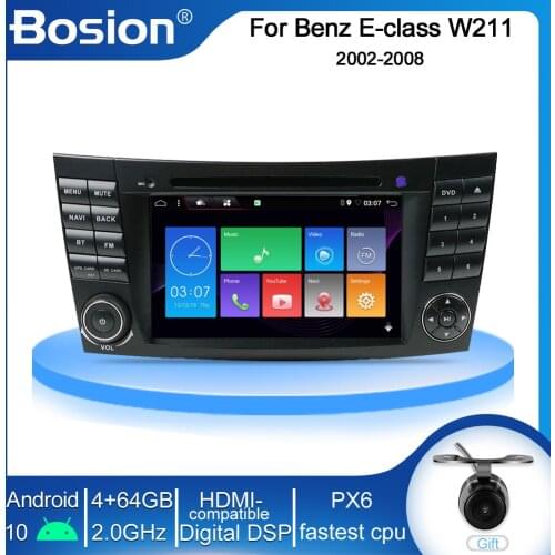 Bosion PX6 RAM 4G+ROM 64G Android 10 2 din car DVD player For Mercedes Benz E-class W211 E200 E220 E300 E350 E24 BT Radio Stereo