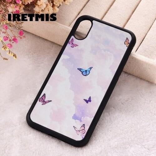 Iretmis 5 5S SE 2020 Phone Cover Case for iPhone 6 6S 7 8 Plus X Xs XR 11 12 Mini Pro Max Silicone Butterfly Print