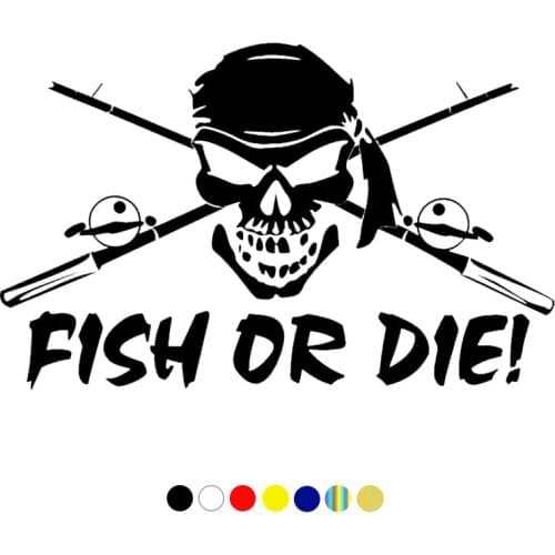 CS-1807# funny vinyl car sticker fish or die waterproof multiple sizes car decal for auto car stickers styling