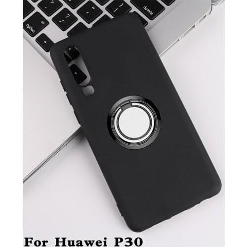 For Huawei P30 Back Ring Holder Bracket Phone Case Cover Phone TPU Soft Silicone Cases ON Huawei P30 6.1"
