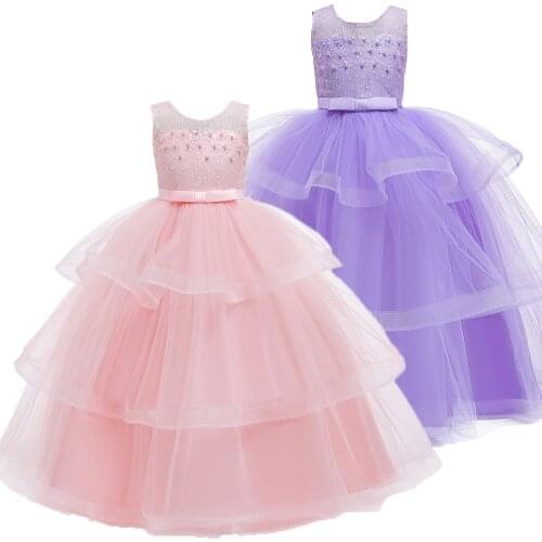Baby Girl Dress 2021 New Children Princess Dress Teenage Costumes Girls Catwalk Evening Dress Vestidos Formales 5-14 Years Old