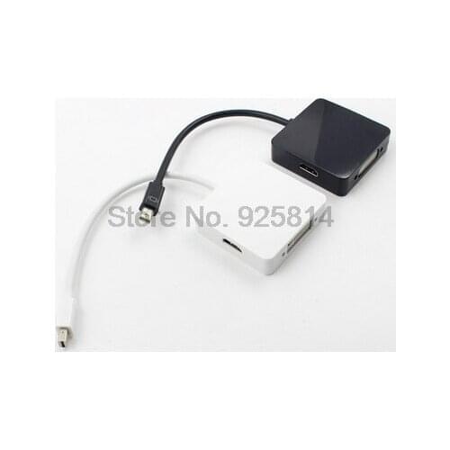 By dhl or ems 100pcs 3 in 1 Mini DP DisplayPort to HDMI/DVI/VGA Display Port Cable Adapter for Apple MacBook