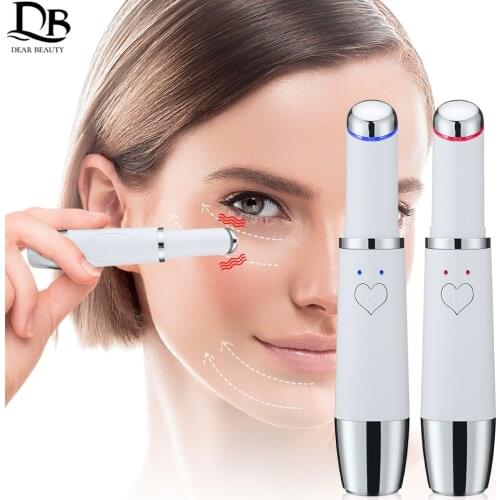 Electric Eye Face Massager Vibration Heat Anti-Ageing Eye Wrinkle Massager Dark Circle Removal Portable Beauty Care Pen Massage