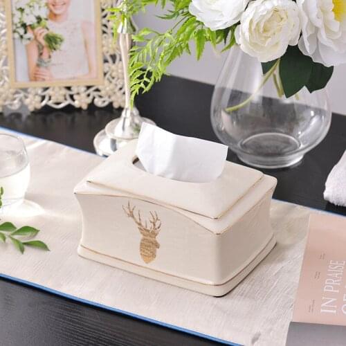 Ceramics Tissue Box Cover Tissue Boxes Desktop Organizer Storage Box Tissue Box Napkin Dispenser Luxury Servilletero Home Decor
