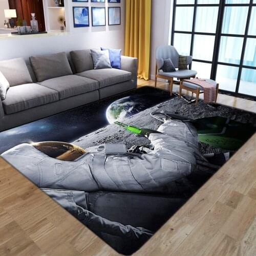 Universe astronaut Rugs Non-Slip Floor Mat Home Rug soft flannel Carpet Bedroom bedside Entrance Door Mat Kitchen Yoga Mat Decor