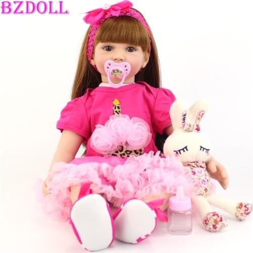 60cm Silicone Reborn Toddler Toys For Children Big Size Vinyl Newborn Princess Doll Alive Girl Boneca Babies Play House Toy