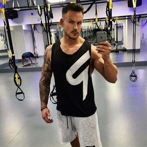 Gym Tank Top Men Summer Muscle Training Running Tank Top Men Fitness Bodybuilding Work Out Sleeveless Vest Black Clothing Tops