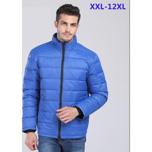 Male winter coat Men casual obese blue down jackent big plus sizeXL 2XL 3XL 4XL 5XL 6XL 7XL 8XL 9XL 10XL 11XL 12XL 13XL