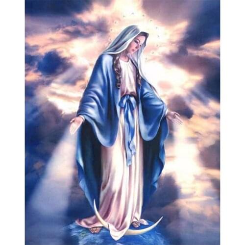 Canvas Size 5D Diy Diamond Painting Cross Stitch Kit Diamond Mosaic Embroidery " Virgin Mary " Painting Square/Round Drill Gift