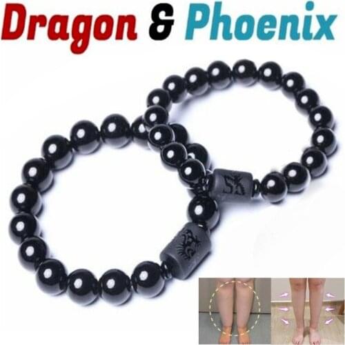 Men Women Dragon Natural Stone Bracelet Crystal Black Obsidian Bead Anti-Quilt Health Bracelets Charm Bracelet Wholesale Bulk