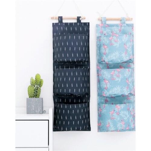 Oxford 3 Pocket Wall Door Closet Home Hanging Storage Bag 6 Colors Organizer Pouch Holder Wall Mounted Wardrobe Hanging Bag