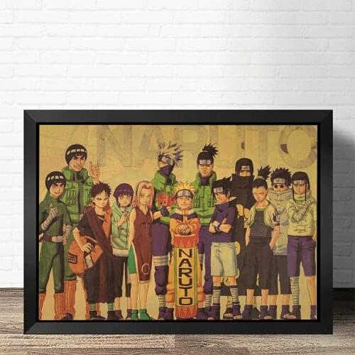 Posters and Prints Anime Character Image Kraft Paper Retro Poster Animation Sticker Home Bar Cafe Dormitory Aesthetic Home Decor