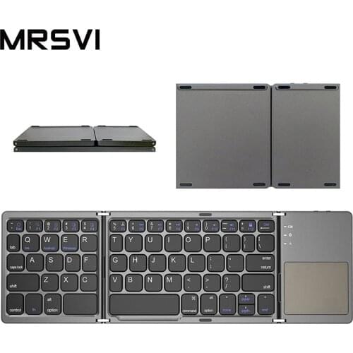 Hot Selling Slim B033 Mini Folding Keypad Portable Wireless Gaming Keyboard With Touchpad for Windows, Androi