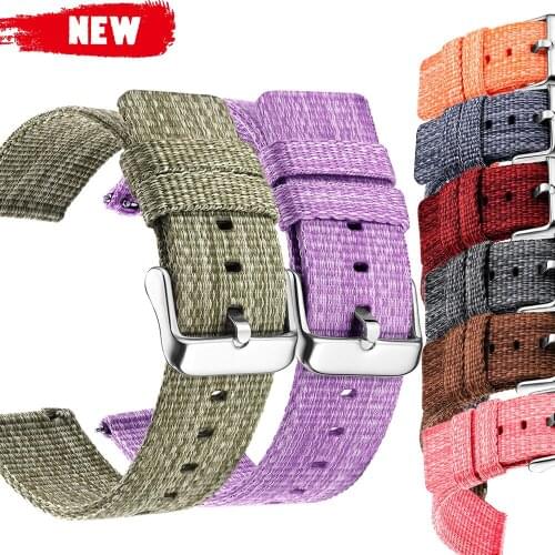 22MM 20MM 18MM 24MM Nylon Watch Band Strap for Samsung Galaxy Watch 46mm 42MM Gear S3 Frontier Watchband for Galaxy Watch Active