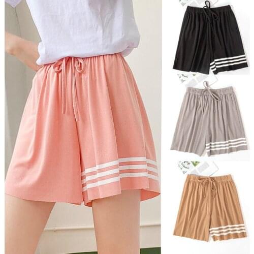 Summer Shorts Women Fashion Ladies Elastic Waists Short Pants Girl Casual Loose Shorts Black Pink Home Shorts For Female M-XL