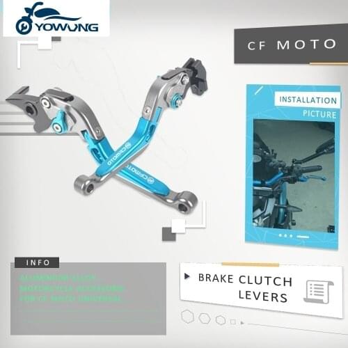 Motorcycle CNC Aluminum Alloy Folding Brake Clutch Levers and handle grips For CFMOTO CF Moto 400GT 650GT 2018-2019 Accessories