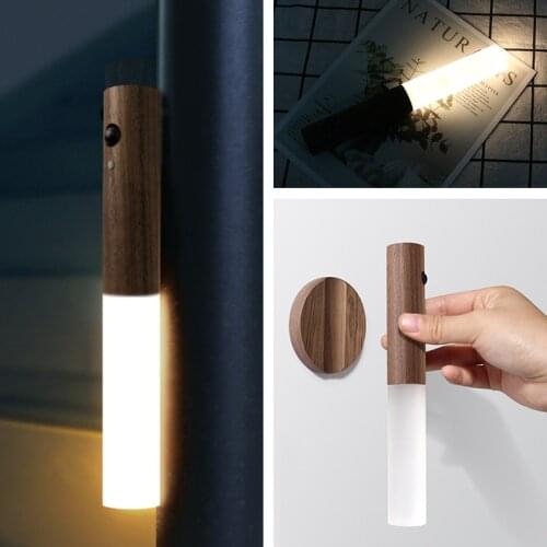 LED Night Light Motion Sensor Wireless USB Rechargeable Lamp Wall Lighting for Staircase Closet Bedroom