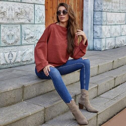 Women Solid Long Sleeve Sweater Autumn Winter Casual Loose O Neck Streetwear Pullover Ladies Elegant Female Knitted Top Vestidos