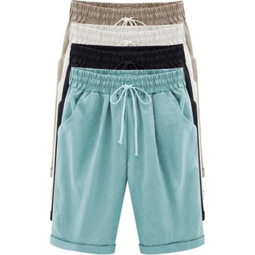 Plus size women pants,Summer Cotton linen pants Fashion Brand Boardshorts,Big size casual linen trousers M-6XL 7XL black red