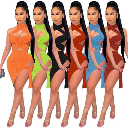 New Summer Women Two Piece Set Outfits Crop Tops + Mini Skirts Suits Sleeveless Matching Set Night Club Tracksuits Tracksuit