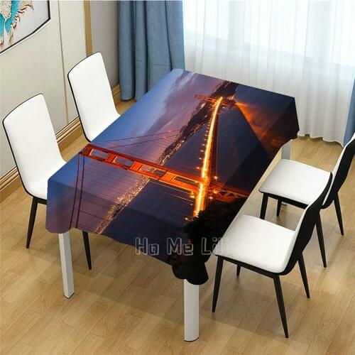 The Golden Gate Bridge In San Francisco Design Decoration Tablecloth For Kitchen Dining Party Picnic Indoor Outdoor