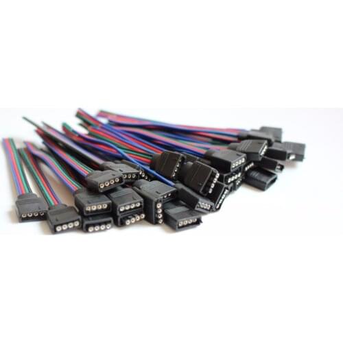 10-100pcsMale and female 4 pin solder connector,RGB Plug ,4 pin connector for RGB LED strip or 4-pin flexible PCB connector