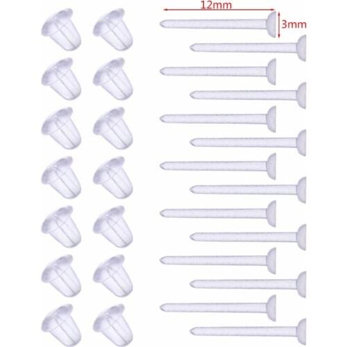 100Pcs Invisible Plastic Earrings Blank Pin Earring Post and Back Jewelry Making