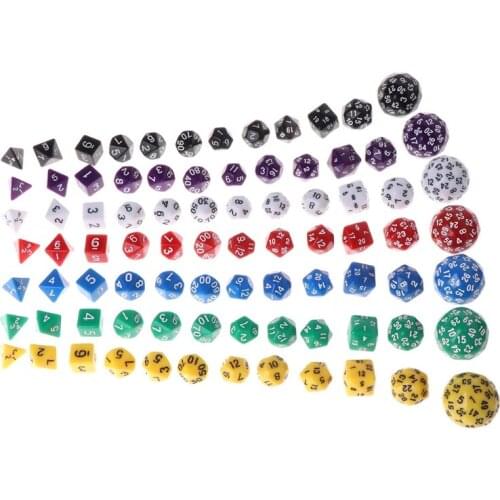 12pcs/Set Multi-sided Polyhedral Dice D4 D6 D8 D10 D12 D20 D24 D30 D60 Dungeons U2JB