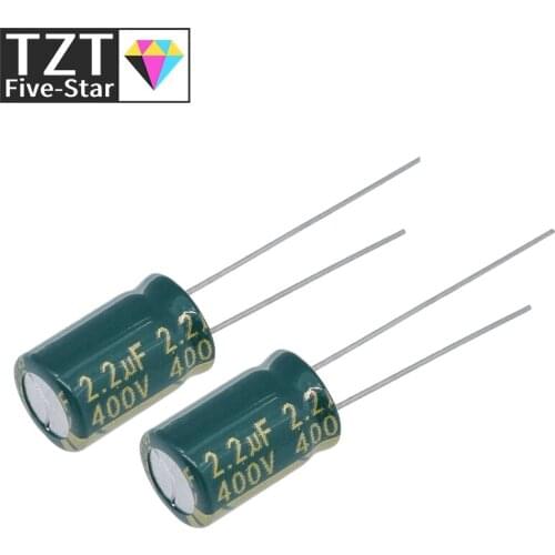 20PCS Higt quality 400V2.2UF 8*12mm 2.2UF 400V 8*12 Electrolytic capacitor