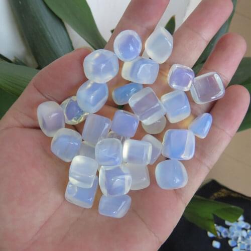 200g 10~20mm Wholesale Opal Opalite Tumbled Stones Round Shape Reiki Healing Fengshui Garden Quartz Stone Price Home Decoration