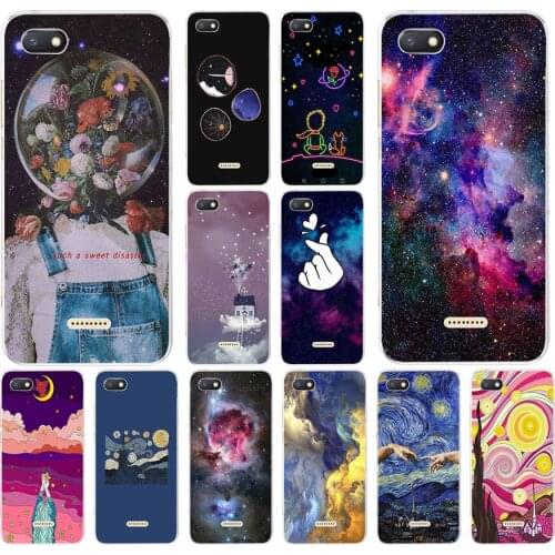 41AS Beautiful starry sky Soft Silicone Tpu Cover phone Case for Xiaomi Redmi 6 6A Pro Note 6 Pro