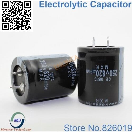 6pcs/lot 250V 820UF Radial DIP Aluminum Electrolytic Capacitors size 30*35 820UF 250V Tolerance 20