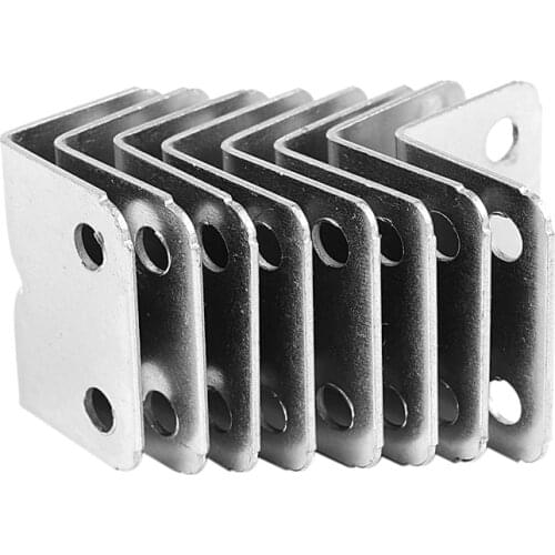 Stainless Steel Corner Braces Angle Brackets Silver Tone 8PCS