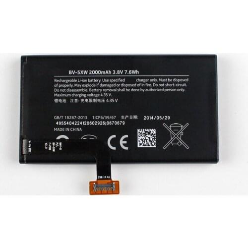 Original BV-5XW phone battery for Nokia Lumia 1020 EOS BV5XW 2000mAh
